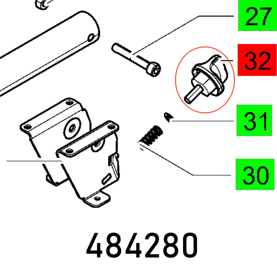 (image for) Rotary Knob Mic 1600 D 40 M8x21 Bla
