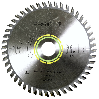 (image for) Festool HW 190x2,8x30 W48 WOOD FINE CUT 190mm 48-Tooth Saw Blade