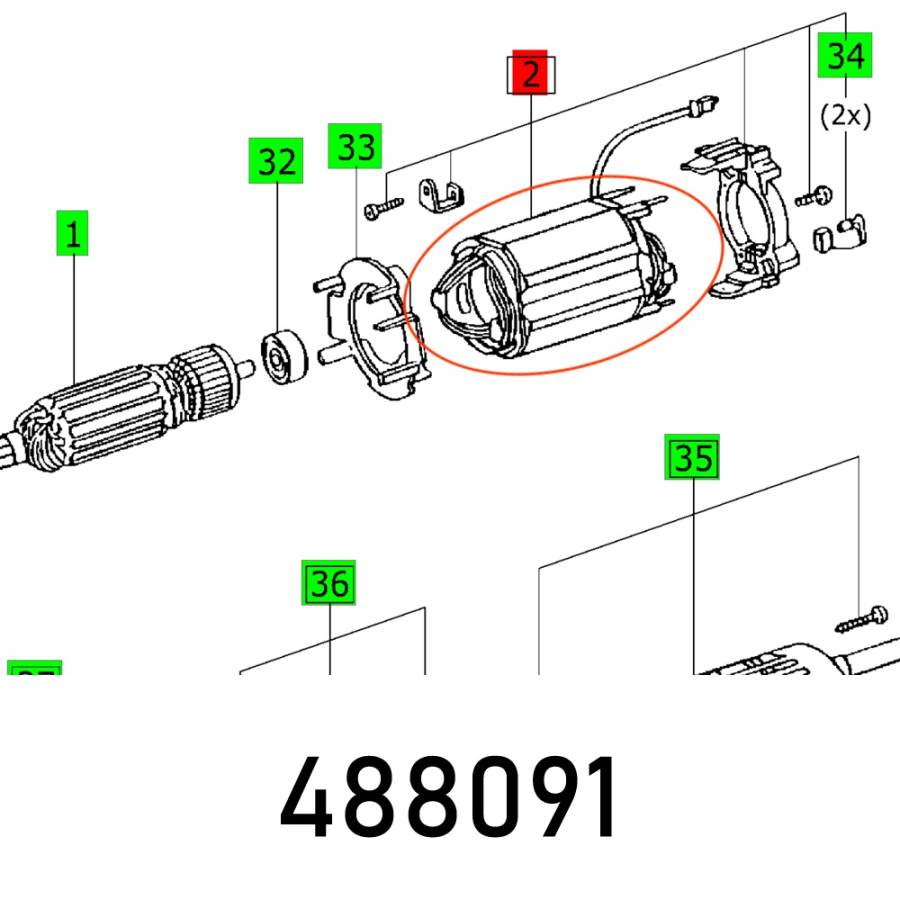 (image for) Field Coil Dx93 E Kompl. Et-gruppe