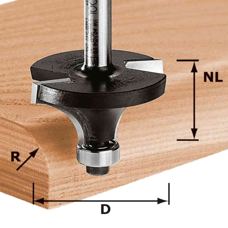 (image for) Festool HW S8 D42,7/R15 KL Roundover Cutter 42.7mm R15 with Ball Bearing Guides