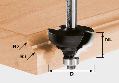 (image for) Festool HW S8 D36,7/R6/R6 Multi-Profile Cutter 36.7mm Double R6 with Ball Bearing Guide