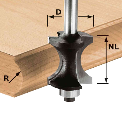(image for) Festool HW S8 D30/28 Half-Round Router Cutter with Ball Bearing Guide