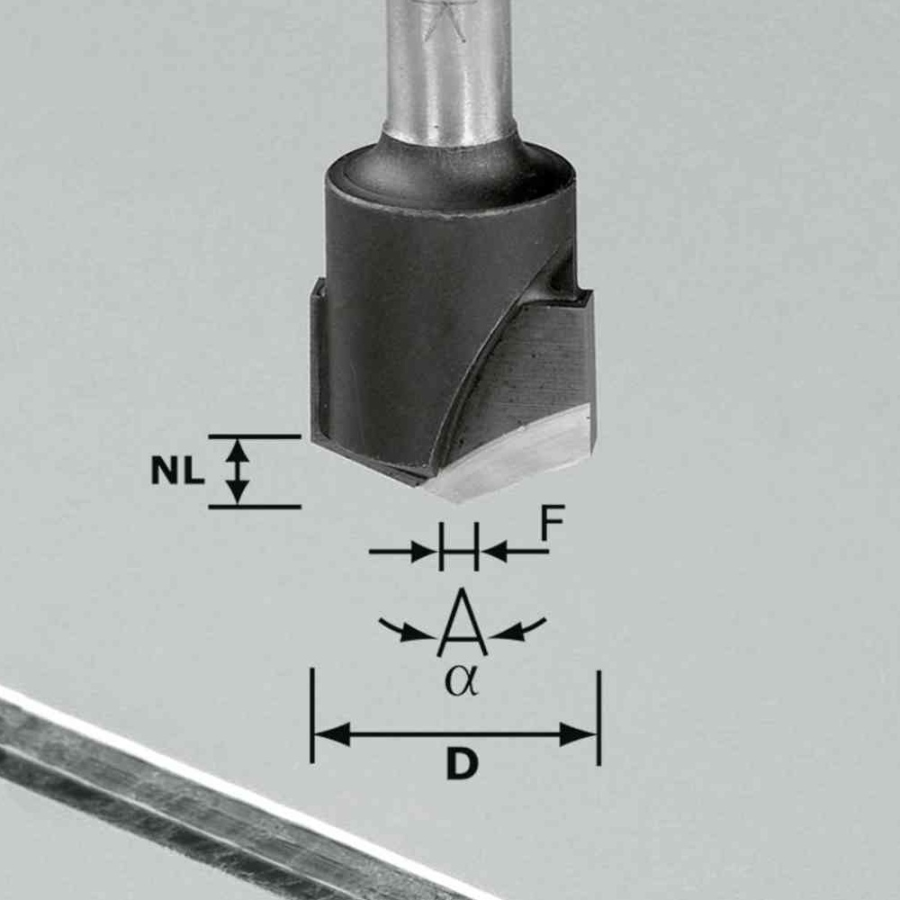 (image for) Festool HW S8 D18-135° (Alu) Carbide V-Groove Cutter 18mm for Aluminium Composite Panels