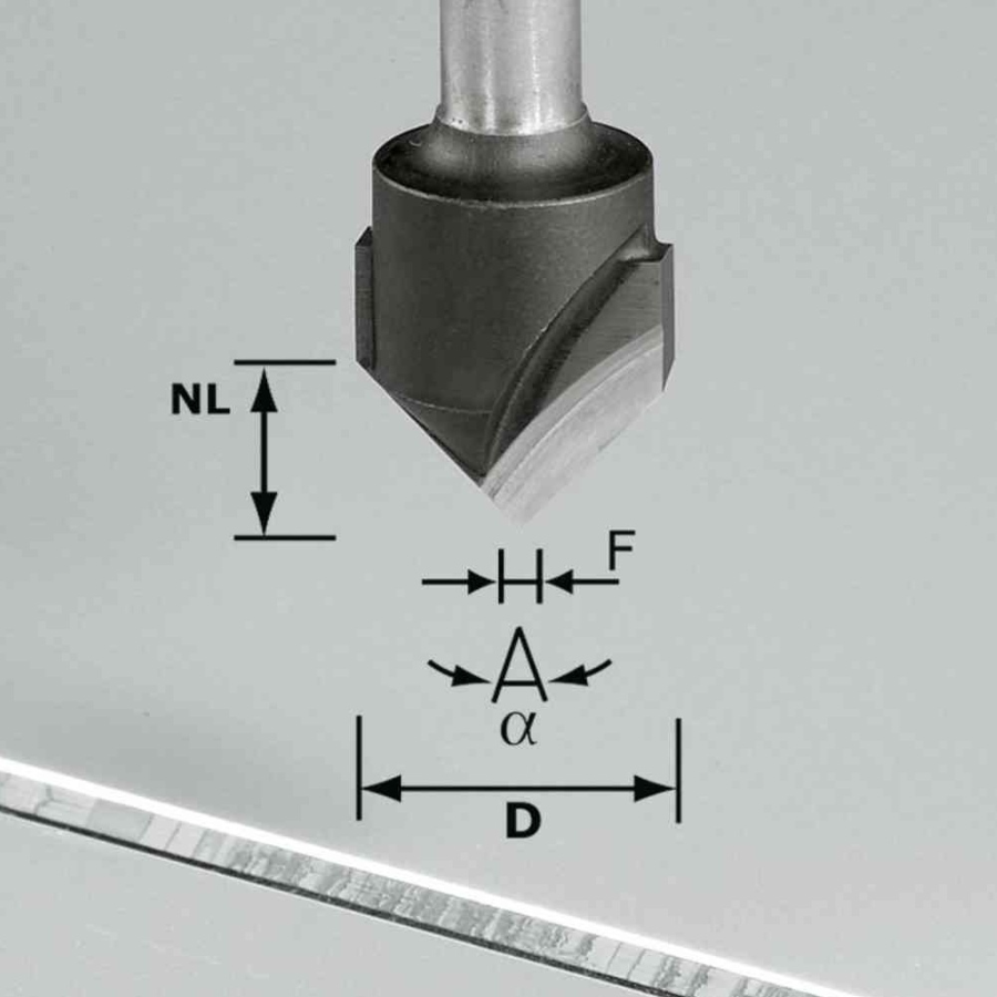 (image for) Festool HW S8 D18-90° (ALU) V-Groove Cutter 18mm 90°