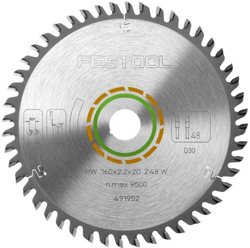 (image for) Festool HW 160x2,2x20 W48 WOOD FINE CUT 160mm 48-Tooth Saw Blade