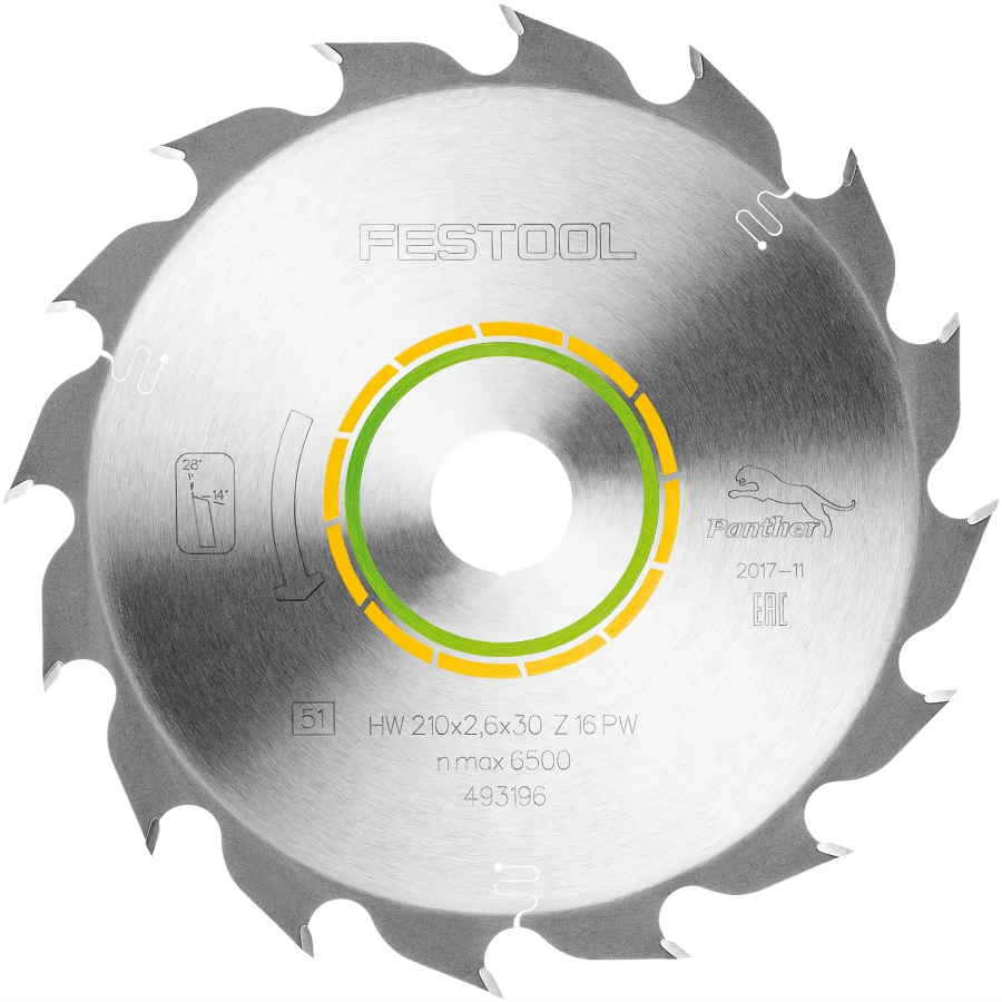 (image for) Festool WOOD RIP CUT HW 210x2,6x30 PW16 Saw Blade for TS 75