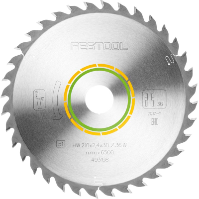 (image for) Festool HW 210x2,4x30 W36 WOOD UNIVERSAL 210mm 36-Tooth Saw Blade