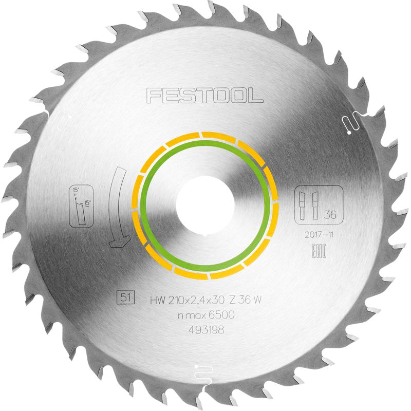 (image for) Festool HW 210x2,4x30 W36 WOOD UNIVERSAL 210mm 36-Tooth Saw Blade