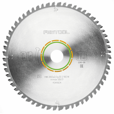 (image for) Festool Wood Universal Saw Blade HW 260x2.5x30 W60 for KS 120 & KS 88