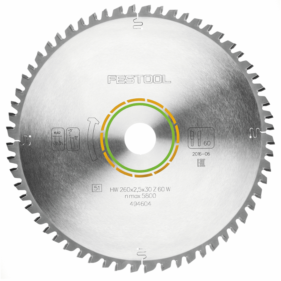 (image for) Festool Wood Universal Saw Blade HW 260x2.5x30 W60 for KS 120 & KS 88