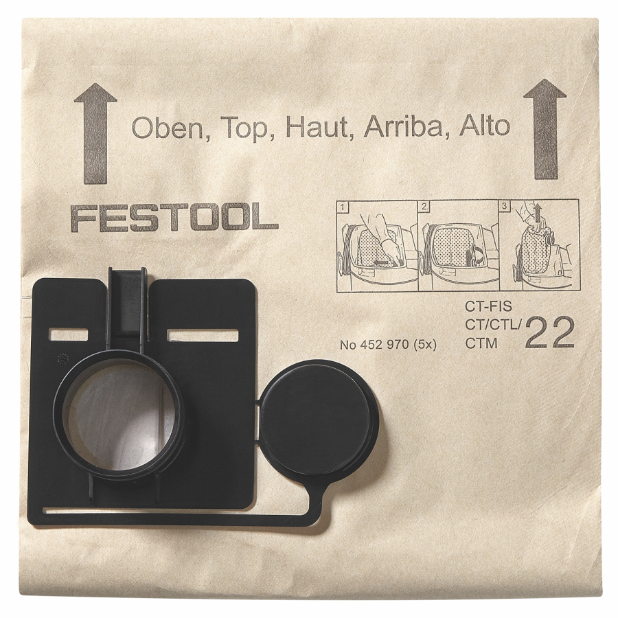 (image for) Festool FIS-CT 22/20 Filter Bags for CT 22 Dust Extractor 20 Piece