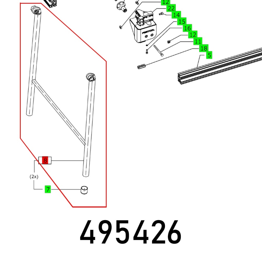 (image for) Foldaway Leg Mft-kapex Hinten Kompl.