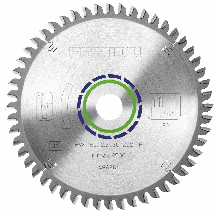 (image for) Festool HW 160x2,2x20 TF52 Aluminium and Plastics Saw Blade