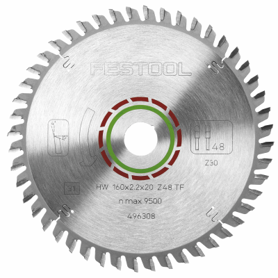(image for) Festool HW 160x2,2x20 TF48 LAMINATE/HPL Saw Blade 160mm 48T