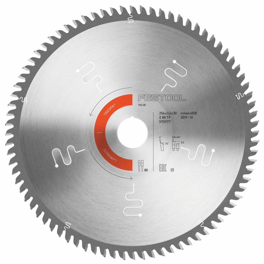 (image for) Festool HW 254x2,4x30 TF80 L LAMINATE/HPL Saw Blade 254mm 80T