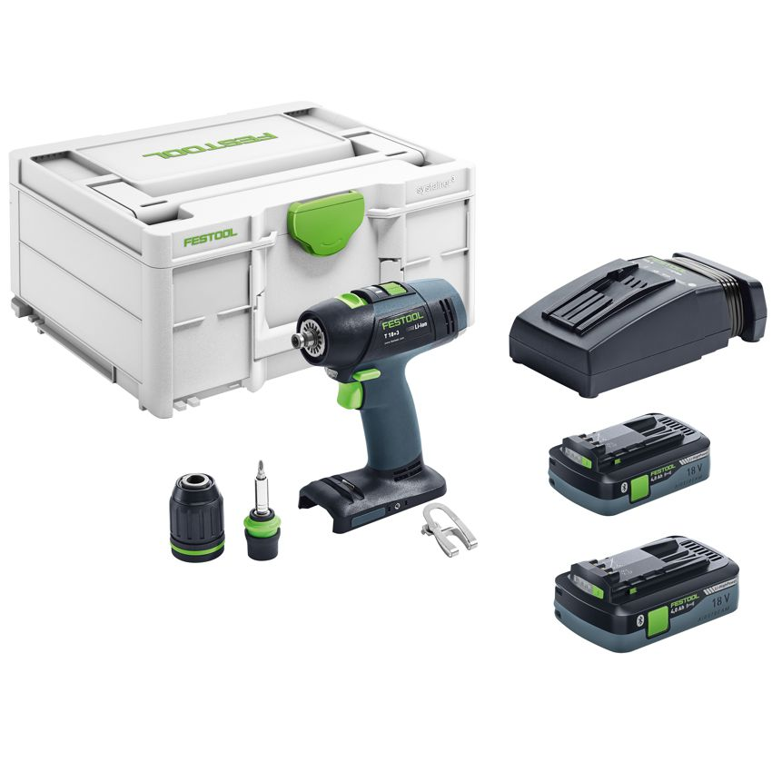 (image for) Festool T 18+3 HPC 4,0 I-Plus Cordless Drill in Systainer3 SYS3
