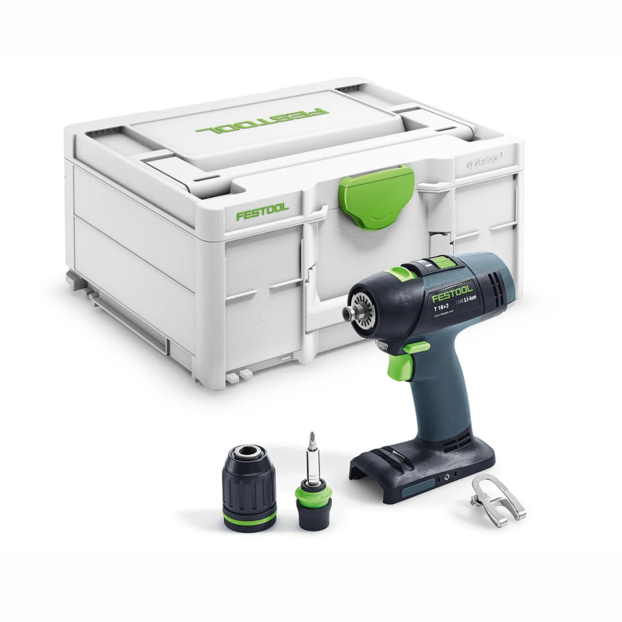 (image for) Festool T 18+3-Basic Cordless Drill with ergonomic T-design