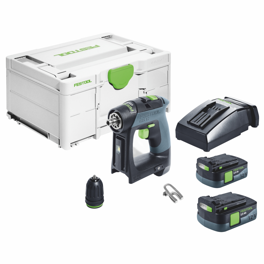 (image for) Festool CXS 12 2,5-Plus Cordless Drill 10.8V 2.5Ah Set
