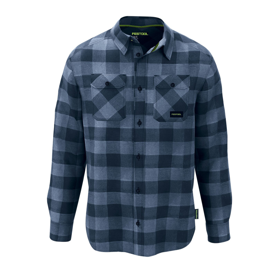 (image for) Festool CKSH-FT1-XL Flannel Shirt Dark Blue Check Size Extra Large
