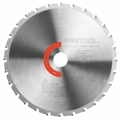 (image for) Festool DIA 160x1,8x20 TD28 Diamond Saw Blade for Laminate and HPL 160mm 28T