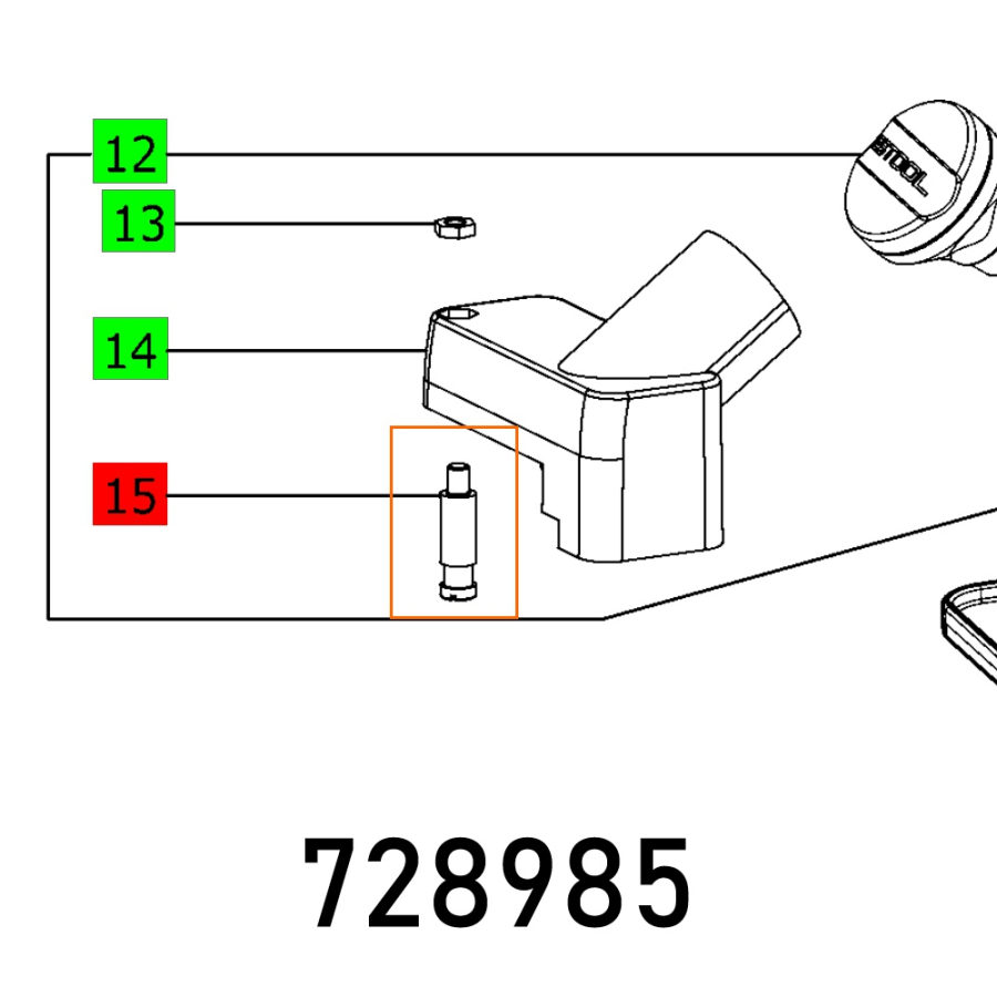 (image for) Threaded Bolt M6x40.5