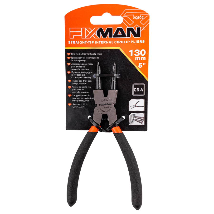 (image for) Fixman Straight Internal Circlip Pliers 130mm 5'