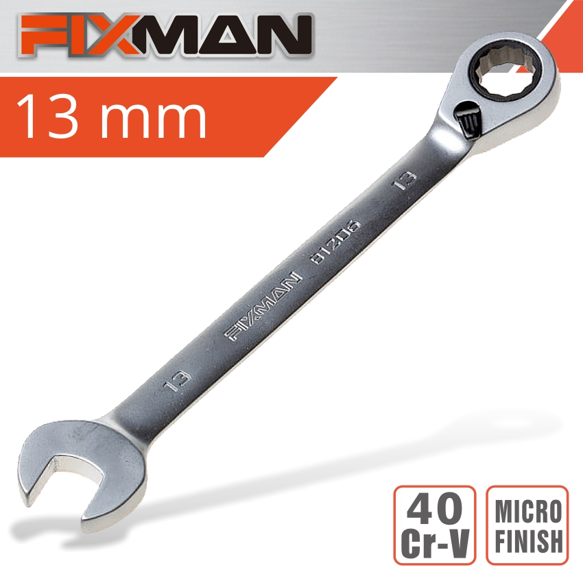 (image for) Fixman Reversible Combination Ratcheting Wrench 13mm