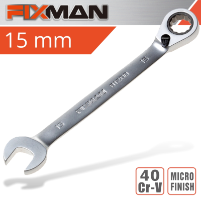 (image for) Fixman Reversible Combination Ratcheting Wrench 15mm