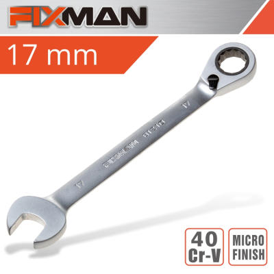 (image for) Fixman Reversible Combination Ratcheting Wrench 17mm