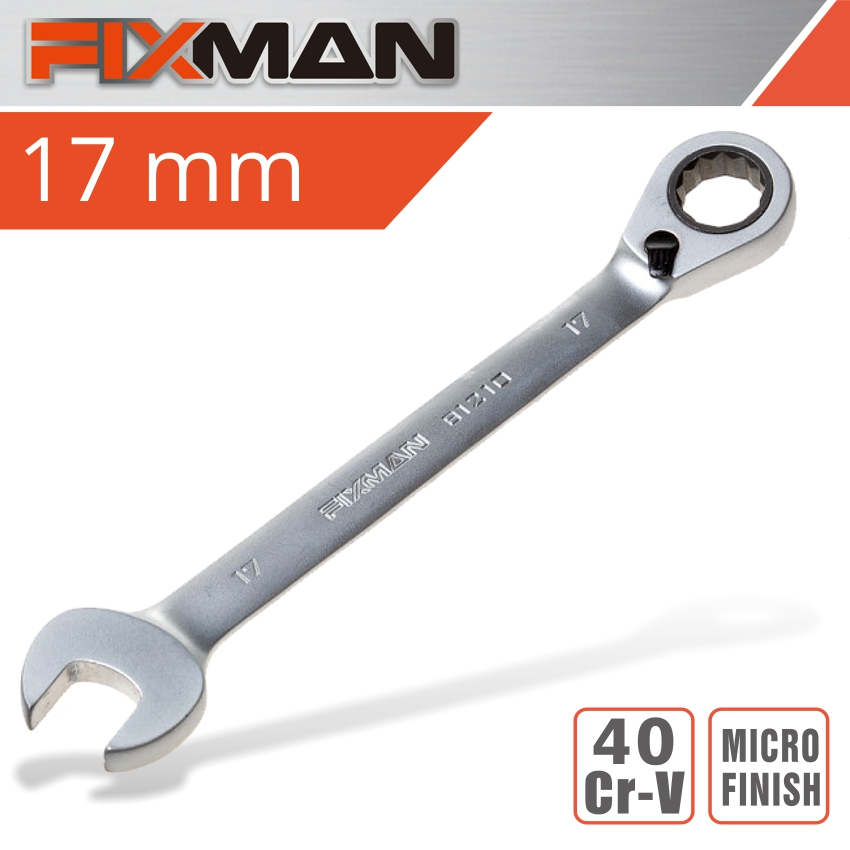 (image for) Fixman Reversible Combination Ratcheting Wrench 17mm