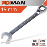 (image for) Fixman Reversible Combination Ratcheting Wrench 19mm