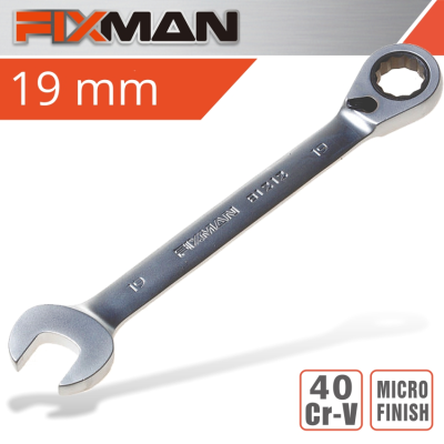 (image for) Fixman Reversible Combination Ratcheting Wrench 19mm