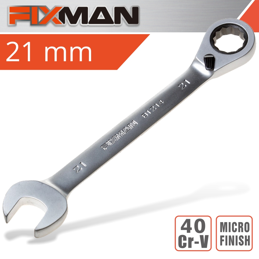 (image for) Fixman Reversible Combination Ratcheting Wrench 21mm
