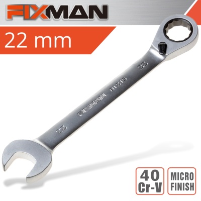 (image for) Fixman Reversible Ratcheting Combination Wrench 22mm 72-Tooth