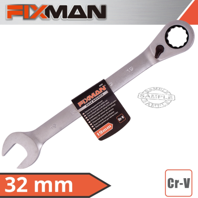 (image for) Fixman Reversible Combination Ratcheting Wrench 32mm