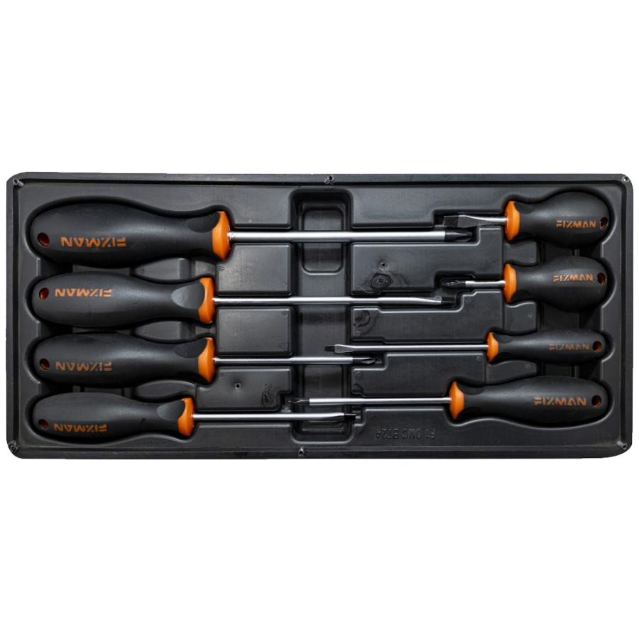 (image for) Fixman Tray 8 Piece Slotted And Phillips Screwdrivers