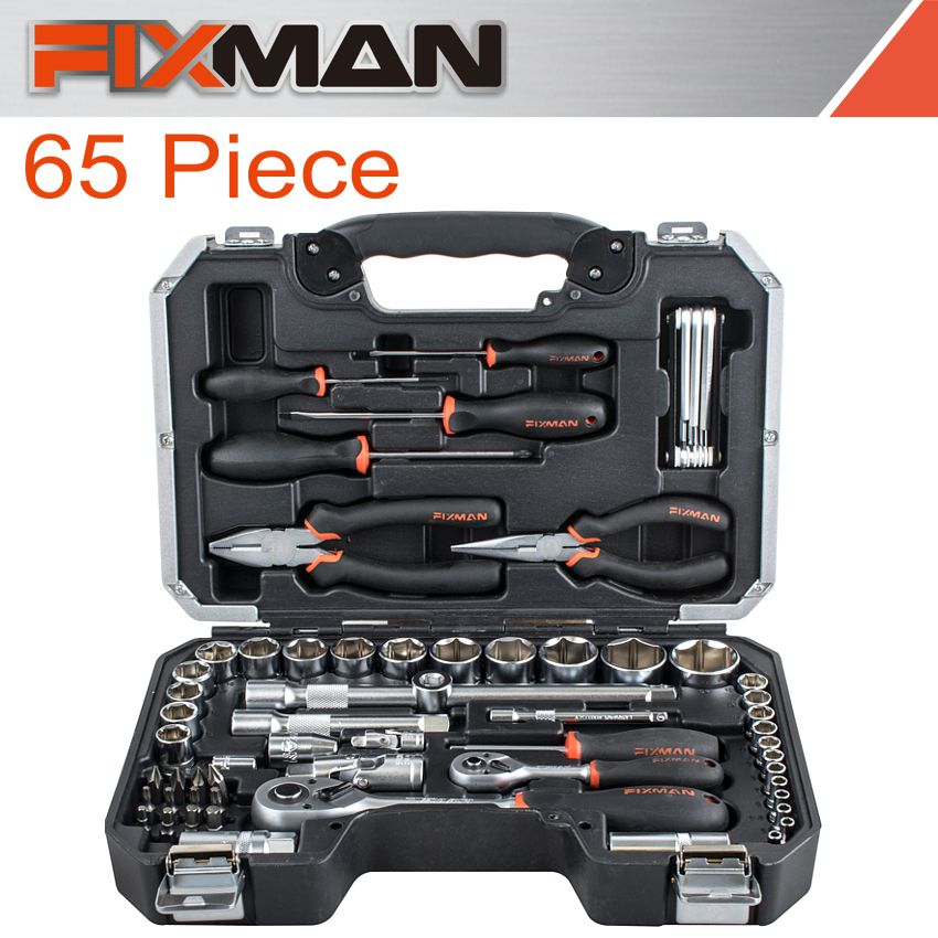 (image for) Fixman 65 Piece 1/4' & 1/2' Drive Socket Tool Set