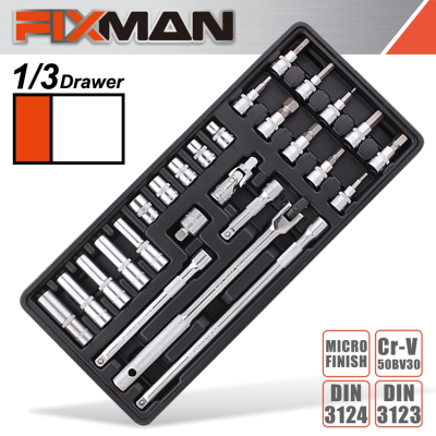 (image for) Fixman 26-pc 3/8' Dr.sockets & Accessories