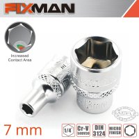 (image for) Fixman 1/4' Drive Hex Socket 7mm