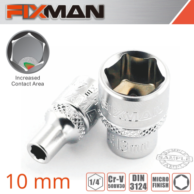 (image for) Fixman 1/4' Drive Hex Socket 10mm