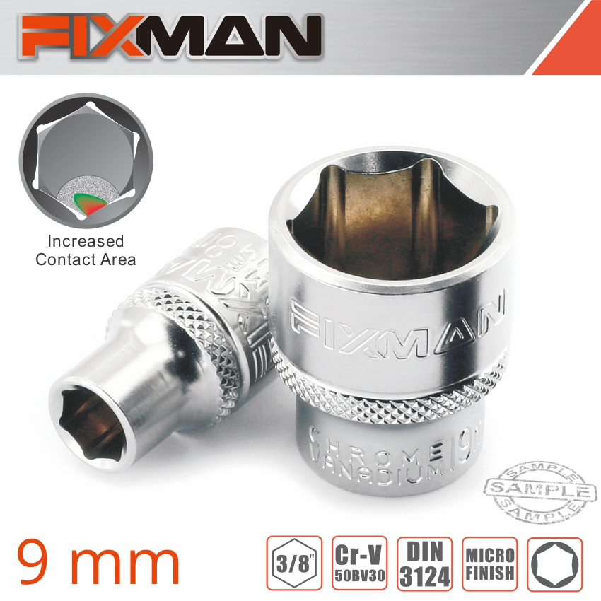 (image for) Fixman 3/8' Drive Hex Socket 9mm