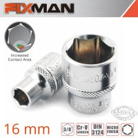 Fixman 3/8 Inch Drive Metric Short Socket 16mm (image for) Fixman 3/8 Inch Drive Metric Short Socket 16mm