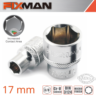 (image for) Fixman 3/8' Drive Hex Socket 17mm