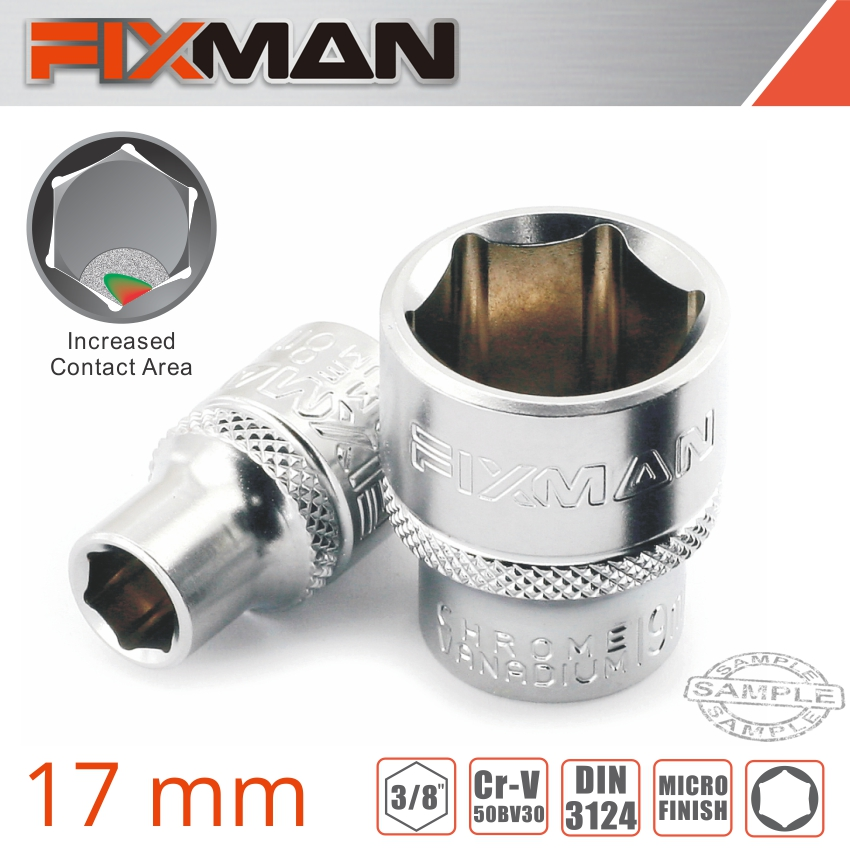 (image for) Fixman 3/8' Drive Hex Socket 17mm