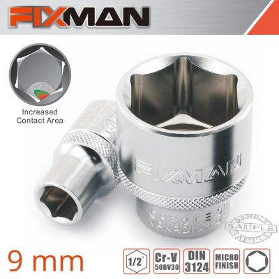 (image for) Fixman 1/2' Drive Hex Socket 9mm X 21.8mm