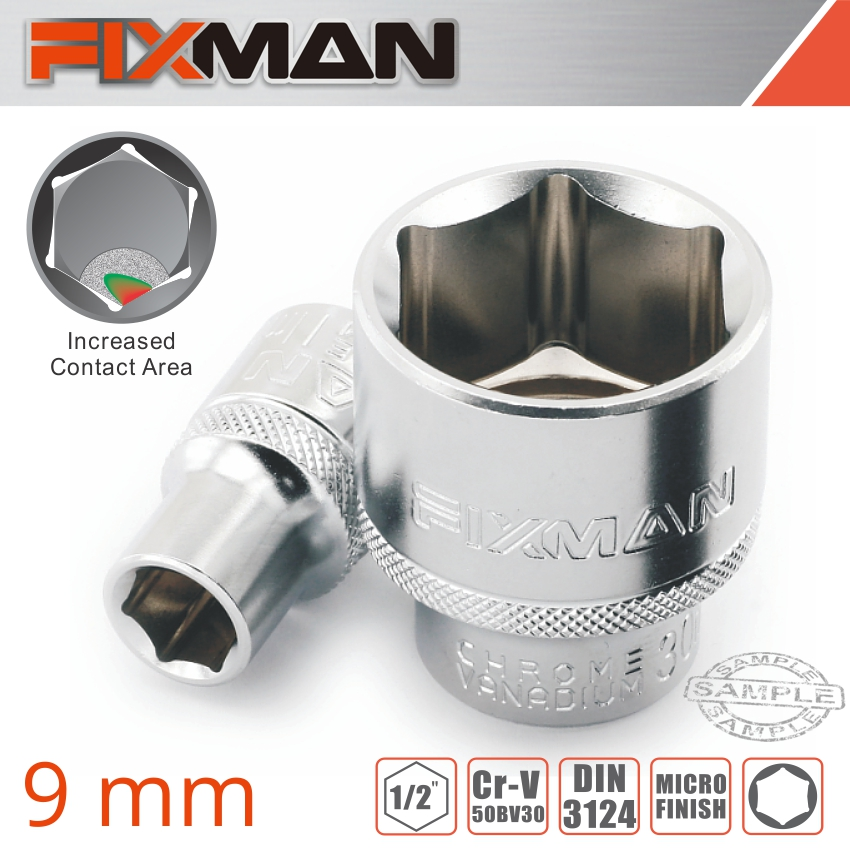 (image for) Fixman 1/2' Drive Hex Socket 9mm X 21.8mm