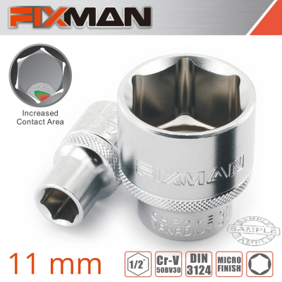 (image for) Fixman 1/2' Drive Hex Socket 11mm X 21.8mm