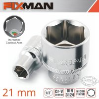 (image for) Fixman 1/2' Drive Hex Socket 21mm X 27.8mm