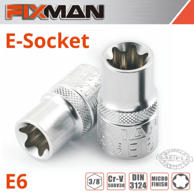 (image for) Fixman 3/8' Drive E-socket 6 Point E6