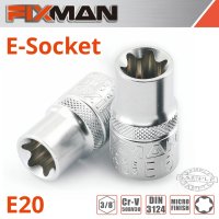 (image for) Fixman 3/8' Drive E-socket 6 Point E20